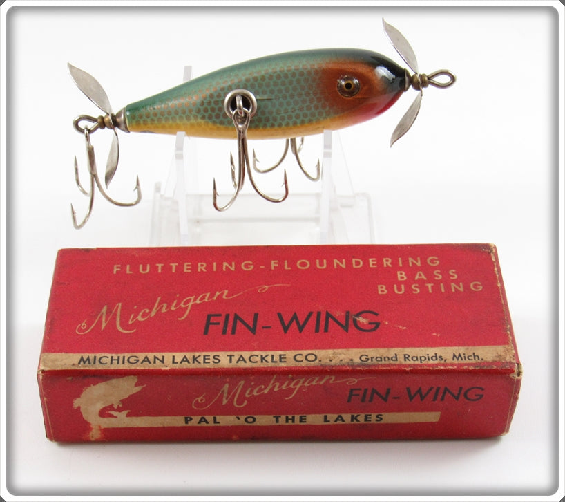 Vintage Michigan Lakes Tackle Co. Michigan Fin Wing In Box For Sale