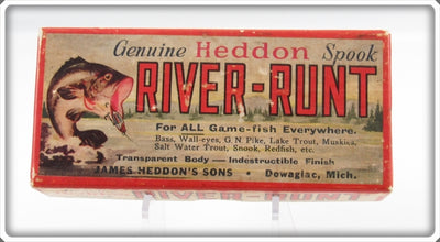 Vintage Heddon Allen Stripey River Runt Empty Box 9409PAS