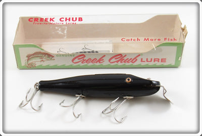 Vintage Creek Chub Solid Black Pikie Lure In Box 713W