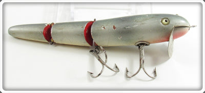 Vintage Erwin Weller Silver & Red Jointed Minnow Lure