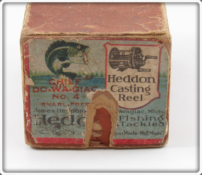 Vintage Heddon Chief No. 4 Snarl Free Casting Reel Empty Box
