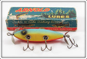 Arnold Tackle Corp Blue, Yellow & Red Fire Plug Wounded Minnow In Box