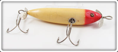 Vintage Heddon Red & White 372 Musky SOS With Stanley Props