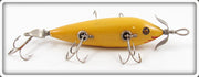 Vintage Heddon Solid Yellow Five Hook Dowagiac Minnow 159Y 