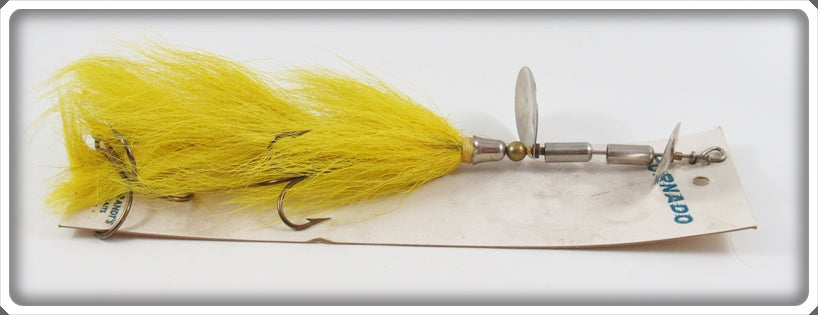 fish tornado lures Hildebrandt's Spinners Yellow Muskie Tornado Lure In Box For Sale