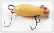 Vintage Heddon White Mouse Wood Meadow Mouse Lure 4000 WM