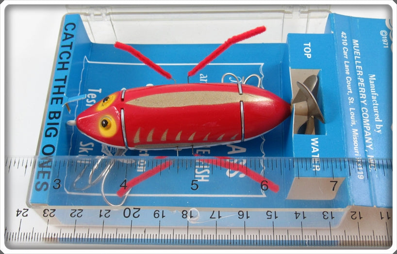 crazy legs fishing lure Vintage Mueller Perry Co Red Crazy Legs Lure In Box For Sale