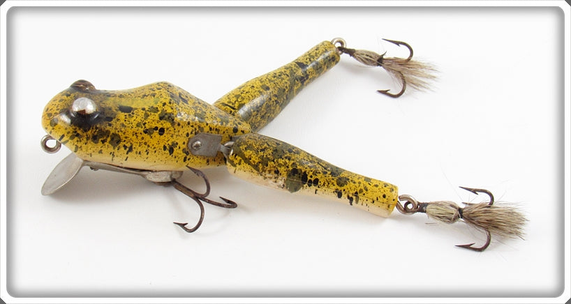Vintage Paw Paw Yellow Splatter Wotta Frog Lure For Sale