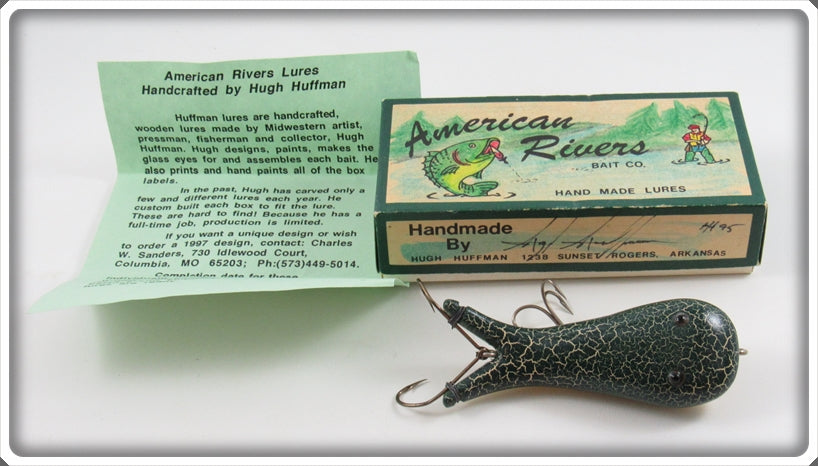 American Rivers Bait Co. Green Crackleback Frog Lure In Box For Sale