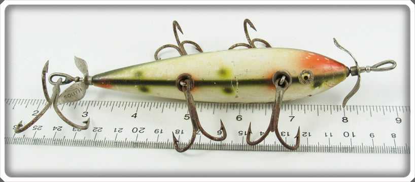 Vintage South Bend White Hex Muskie Trolling Minnow 956 W For Sale