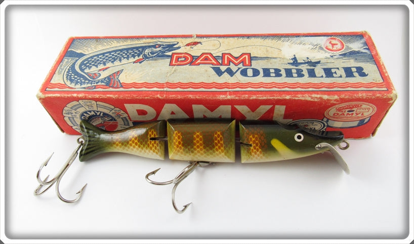Vintage Dam Damyl Pike Scale Jointed Wobbler Lure In Box For Sale
