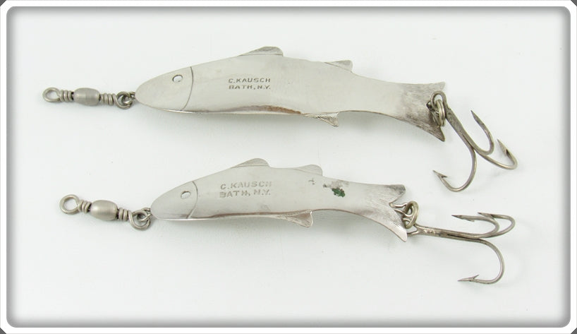 Charles Kausch Silver Soldier Minnow Lure Pair In Mailing Box For Sale