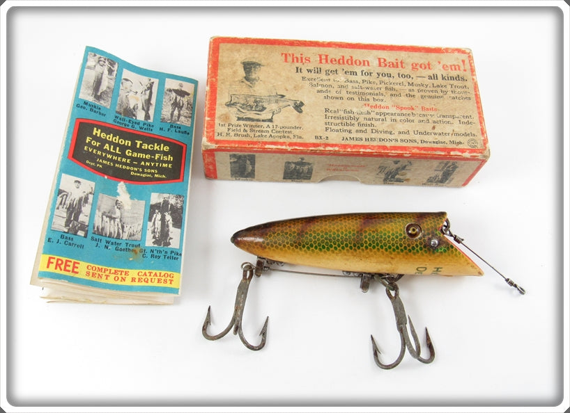 Vintage Heddon Perch Deluxe Salmon Basser Lure In Box 8529L For Sale