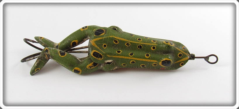 Antique Rhodes Mechanical Swimming Frog Lure In Wood Box For Sale