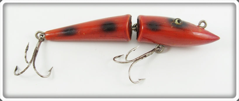 Vintage Moonlight Bait Orange Black Spots Jointed Pikaroon Lure In