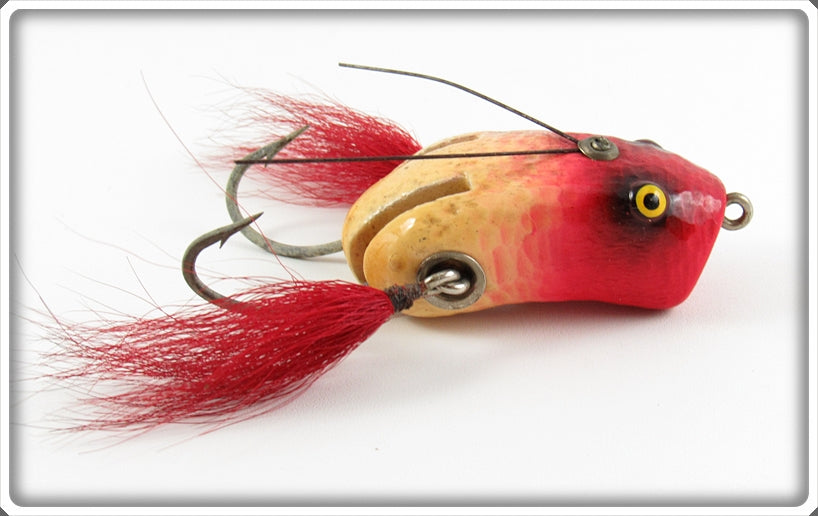 Vintage Paw Paw Red & White Weedless Wow Lure 604 For Sale