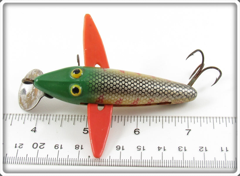 antique kentucky rew wing fishing lure Kentucky Bait Co Perch Scale Red Wings Flutter Fish In Box For Sale