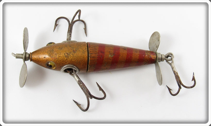Vintage The Charmer Minnow Co Gold & Red Charmer Minnow Lure For Sale
