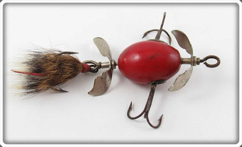 aeroplane spinner fishing lure Vintage Shakespeare Solid Red Whirlwind Spinner Lure For Sale