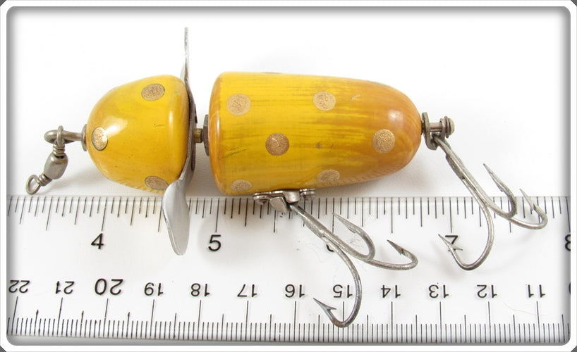 Vintage Pflueger Yellow Gold Spots Globe Lure In Box 3750 For Sale