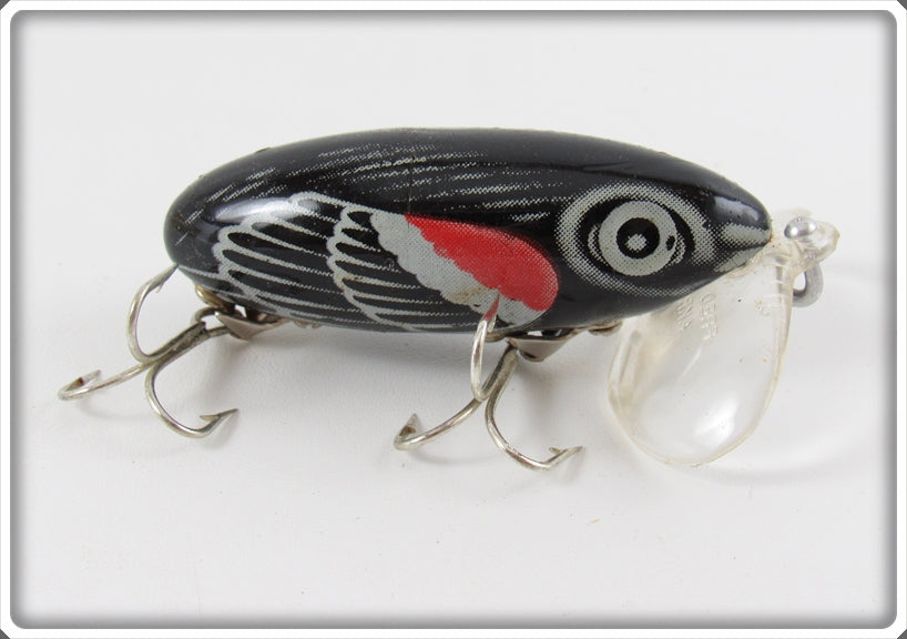 bibbs red eyed warbler fishing lure Arbogast Seein's Believin' Clear Plastic Lip Red Wing Blackbird Jitterbug