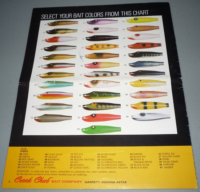 Vintage Creek Chub Bait Company 1973 Creek Chub Baits Catalog For Sale