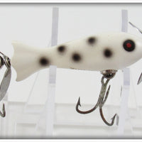 Vintage Heddon White Black Spots WBS Tiny Spook Lure