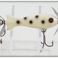 Vintage Heddon White Black Spots WBS Tiny Spook Lure