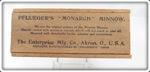 Antique The Enterprise Mfg Co Pflueger's Monarch Minnow Empty Wood Box