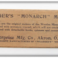 The Enterprise Mfg Co Pflueger's Monarch Minnow Empty Wood Box 2179