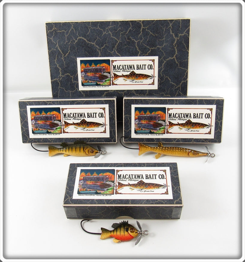 Macatawa Bait Co Fly Rod Lure Set Of Three In Boxes For Sale