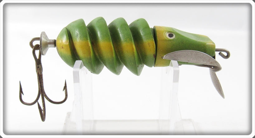 Vintage Zink Artificial Bait Co. Green Zink Screwtail Lure