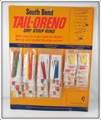 Vintage South Bend Tail Oreno Dry Strip Rind Dealer Display