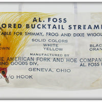 Vintage Al Foss Yellow Colored Bucktail Streamer In Package