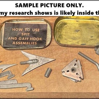 WWII Gaff Hook Assembly Survival Kit Sealed In Tin