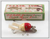 Vintage Creek Chub Red Head White Baby Dingbat Lure In Box 5202