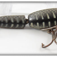 Vintage Tulsa Tackle Black White Ribs Water Wiggler Lure