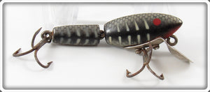 Vintage Tulsa Tackle Black White Ribs Water Wiggler Lure