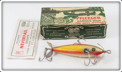 Vintage Pflueger Rainbow Three Hook Neverfail In Box 3173