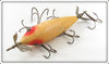 Heddon White & Red Six Hook Musky Minnow 302