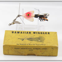 Vintage Arbogast White Hawaiian Wiggler Lure In Picture Box