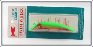 Vintage Best Tackle Green & Orange Swim Whizz Lure On Card