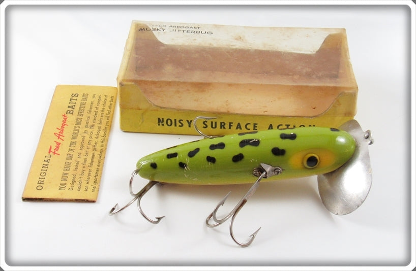 antique fishing lures jitterbug Arbogast 3 in. Jitterbug, Black musky and other gamefish. Vintage Fred Arbogast Jitterbug Early