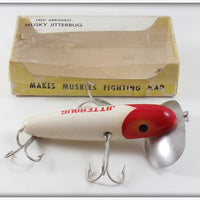 Vintage Fred Arbogast Red Head Musky Jitterbug Lure In Box