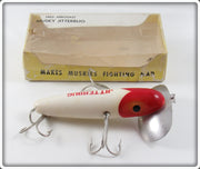 Vintage Fred Arbogast Red Head Musky Jitterbug Lure In Box