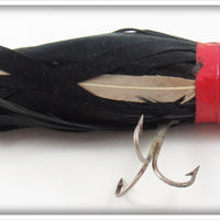 Vintage Ed Cummings Inc Red & Black Ed's Hula Hula Lure