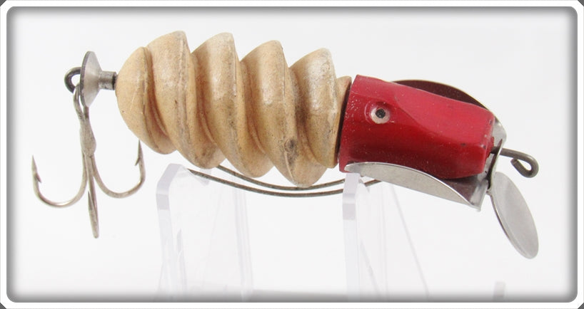 Zink Artificial Bait Co Red & White Zink Screwtail Lure