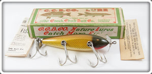 Vintage Creek Chub Golden Shiner Husky Injured Minnow Lure In Box 3504