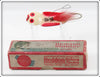 Vintage Heddon Red & White Queen Stanley Lure In Box 282 