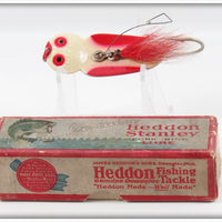 Vintage Heddon Red & White Queen Stanley Lure In Box 282 